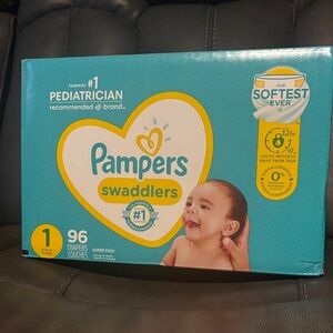 Pampers Swaddlers Diapers - Size 1, 96 Count, Blue Packaging